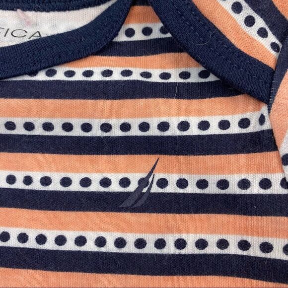 Nautica peach, navy, and white onesie 3-6 month unisex - Picture 3 of 6